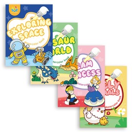 Tqurhgs Watercolor Paint Book for Kids,Suitable for Children Over 3 Years Old,Non Toxic,20 Pages of Artistic Fun,Rich Theme Elements,Includes Brush & Paints,Educational Art,School and Home,4in1.