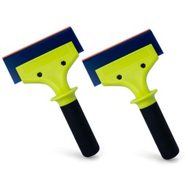 NEWISHTOOL 2 Pack Rubber Squeegee with Nylon Handle for Water Removal, Glass Cleaning, PPF Installing and Window Film Application (5-Inch Blade with Short Handle)