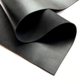 Real Genuine Black Calf Hide Leather: Thick Leather Cow Hide Black Leather Sheets for Crafting (Black, 18x24In/ 45x60cm)