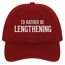 I'd Rather Be LENGTHENING - A Nice Comfortable Adjustable Dad Hat Cap, Red, One Size