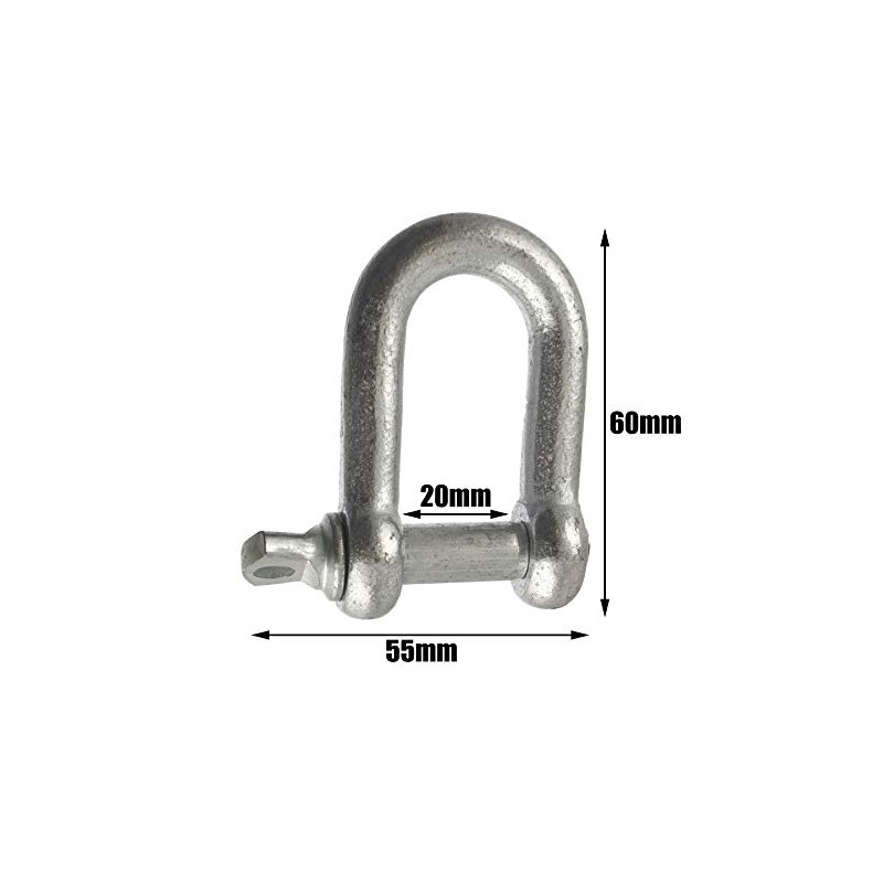 10mm Galvanised Dee Shackle Pack of 6 Chandlery DK03
