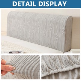 Stretch Headboard Covers for King/Double/Single Size King Size Bed Headboard Slipcover Bed Head Cover Dustproof Protector Cover for Bedroom Décor(Light Gray,55-67inch/140-170cm)