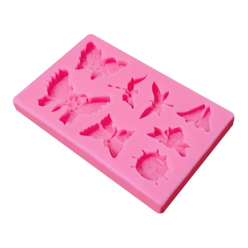 Innova Market Molde De Silicón Para Repostería Mariposas Rosa 8