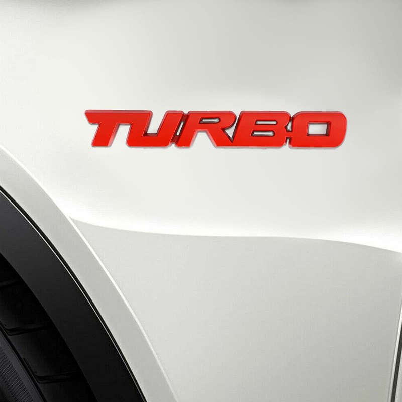 MAD HORNETS 3D Turbo Logo Car Emblem Trunk Sticker Red