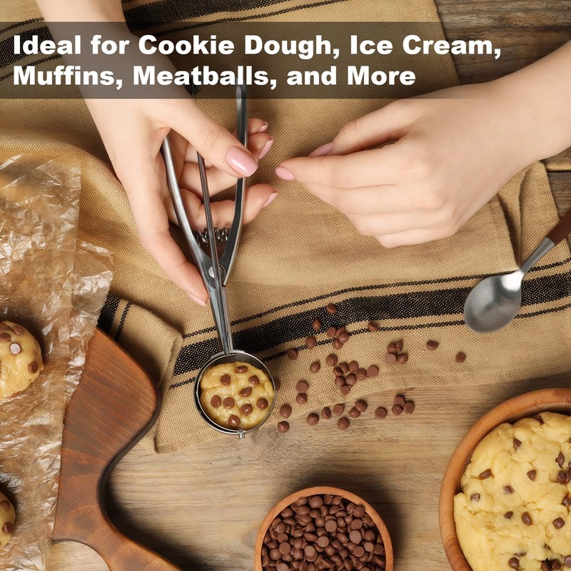Cookie Scoop,Set of 3 Cookie Dough Scoops for Baking 1