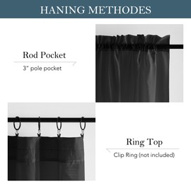 PONY DANCE Black Voile Curtains 60x84-Inches with Slot Top - Window Net Curtains Semi Transparent Privacy Screen Sheer Woven Sheer Panels for Bedroom/Living Room/Patio Door, 2 Panels