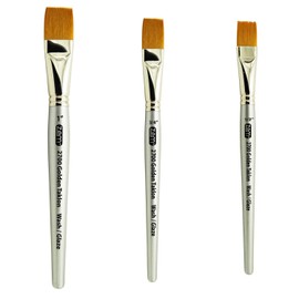 ZEM Brush Golden Taklon Wash Brush Set Sizes 1/2", 3/4", 1"