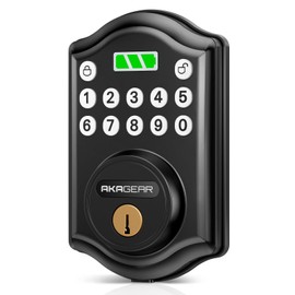 AkaGear Keyless Entry Door Lock with Keypad - Smart Deadbolt for Front Door with 2 Keys - Auto Lock - Easy Installation - DS10 Mini (Matte Black)