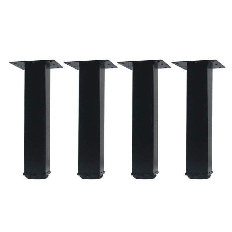 QLLY 8 inch Adjustable Metal Furniture Legs, Square Office Table