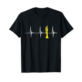 Trumpet Heartbeat EKG Pulse Jazz Music Trumpet Player T-Shirt