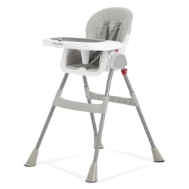 Dream On Me Portable 2-in-1 Tabletalk High Chair, Convertible Compact High Chair, Light Weight Portable Highchair, Grey