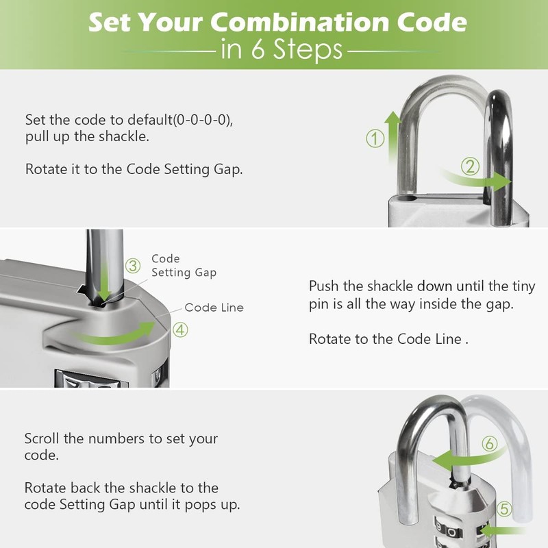 Combination-Lock 4 Digit Outdoors Waterproof Padlock Number Lock for School