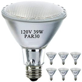 MISDOOD PAR30 Long Neck Halogen Flood Light Bulbs, 120V 39W PAR30 Light Bulb, E26 Medium Base, 2700K Warm Lighting, 3000 Hours for Recessed Light Bulb(6 Pack)