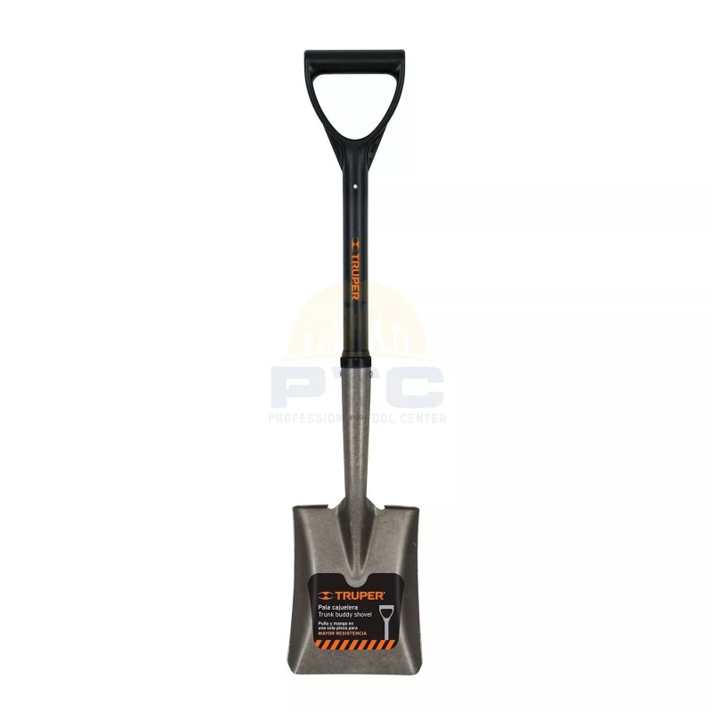 Truper TR-BYFC Square cash shovel, "D" handle with fiberglass handle