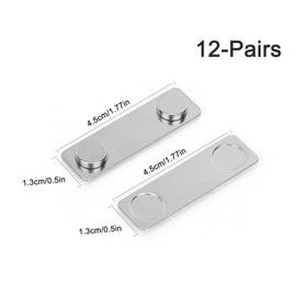 Cainda 12-Pairs Magnetic Picture Hanging Strips, Magnetic Fixator Removable and Damage Free, Adhesive Strips for Frame Hanging and Home Decorations