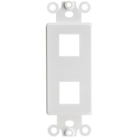 ACL Decora 2 Hole for Keystone Jack Wall Plate Insert, White, 2 Pack