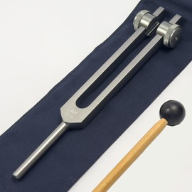 174 Hz Solfeggio Weighted Tuning Fork with Carry Bag and Striker – Sound Healing Instruments for Energy Healing and Biofield Therapy - Earthy Gray