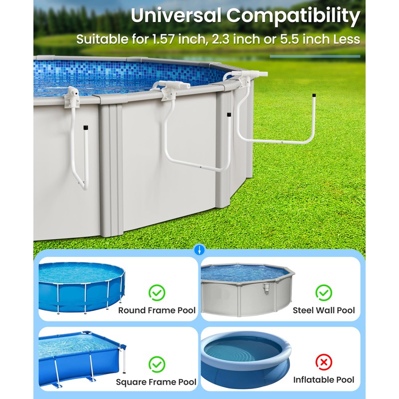 Teisaiko 5-Pack Adjustable Solar Cover Holder for Above Ground Pool