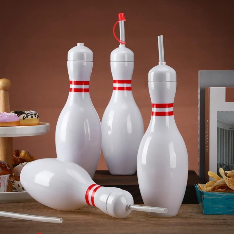 Fun Express 12 Pieces Bowling Pin Cups with Lids &