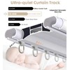 Silent Double Curtain Track Ceiling Mount 6'/8'/10'/12'/15', Wide 4" White