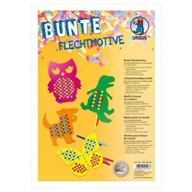 Ursus 3354699 Colourful Wicker Motifs, Material for 27 Designs, in 9 Different Colours, Approx. 21 x 28.5 cm, Made of Photo Cardboard, Includes Craft Instructions, Creative Activity for Children,