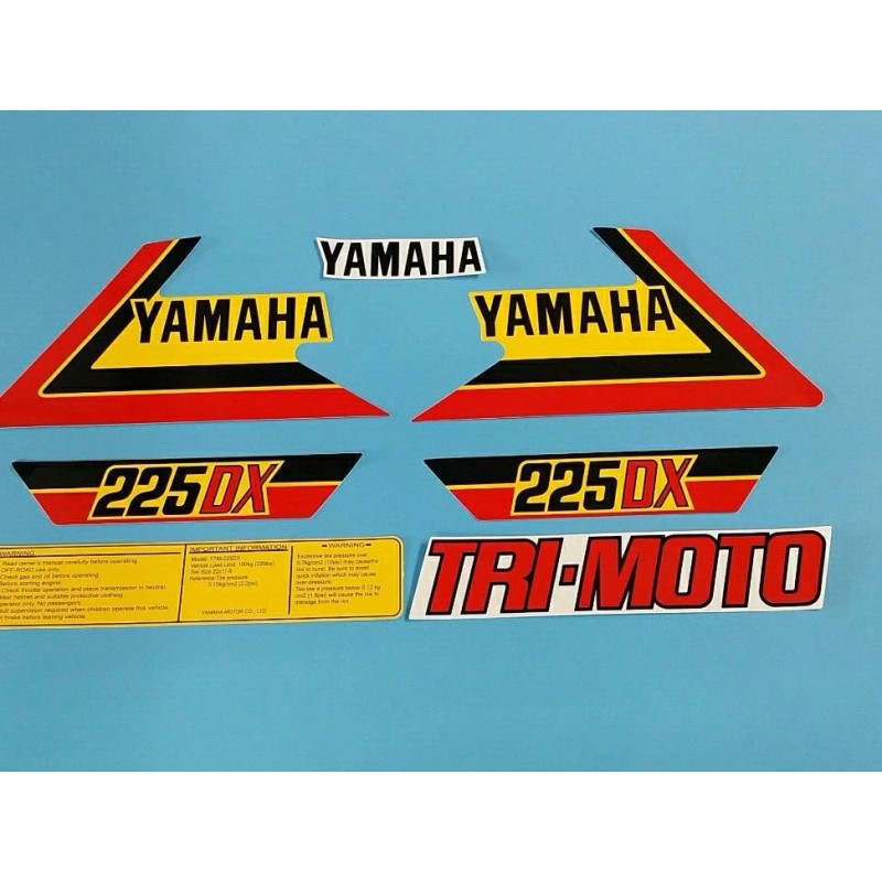 YAMAHA YTM225DX TRI-MOTO 1983 DECAL GRAPHIC SET (*#Y15)