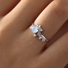 Angol Moonstone Ring Sterling Silver Moonstone Ring for Women Leaf