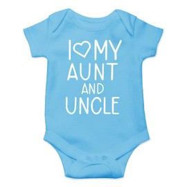 CBTwear I Love My Aunt and Uncle - Body para bebé – Lindo unisex para recién nacido, divertido atuendo unisex, Azul/claro, 6 meses