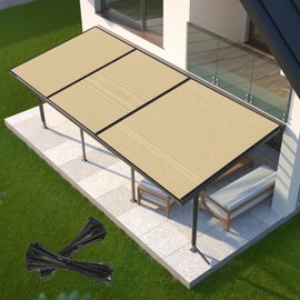 SHADEWIZ 19' x 24' Beige Square Shade 90% UV Protective Shade Cloth with Grommet, Water Permeable and Breathable, Patio Pergola Cover, Outdoor Awning Shade Cover, We Can Customize Sizes