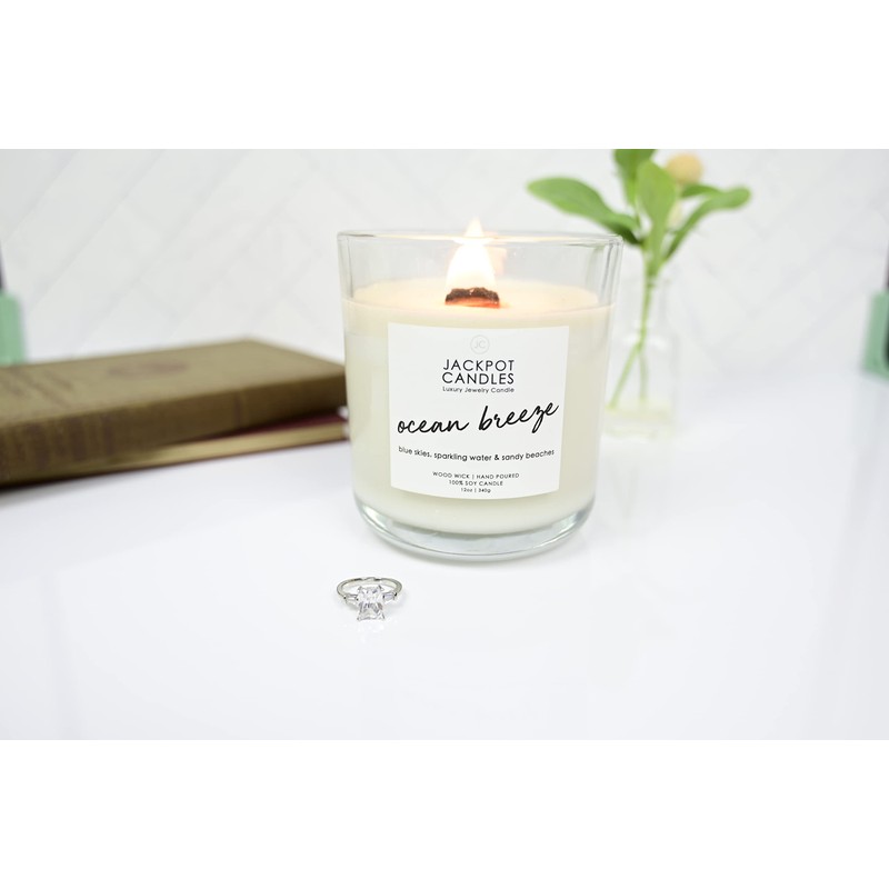 Ocean Breeze Candle with Ring Inside (Surprise Jewelry Valued at