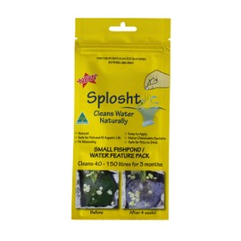 Splosht Fishpond/Waterfeature Pack - Waterdissolvable Sachets - No Measuring. Reduces Algae and Sludge Naturally - Safe for All Fish and Aquatic Animals - Treats for 3 Months (Small Pond)