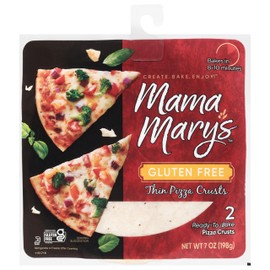 Mama Mary's 7" Gluten Free Thin Crust Ready to Bake Pizza Crusts, 2 Count