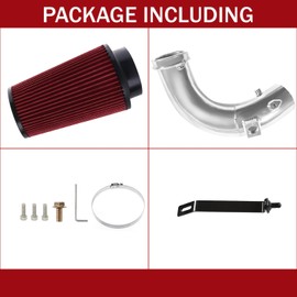 PUZZLEDEER Cold Air Intake Kit fit for 2007.5-2012 for Dodge Ram 2500 3500 6.7L Cummins Diese Sliver and Red