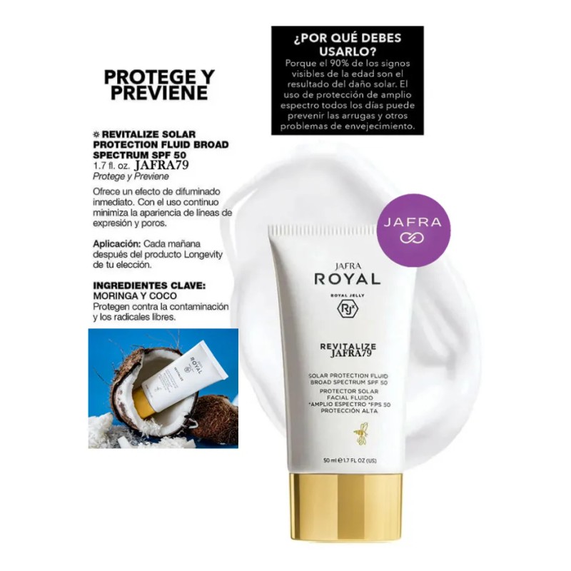 Protector Solar Facial Revitalizante Royal Fps Set 2pz