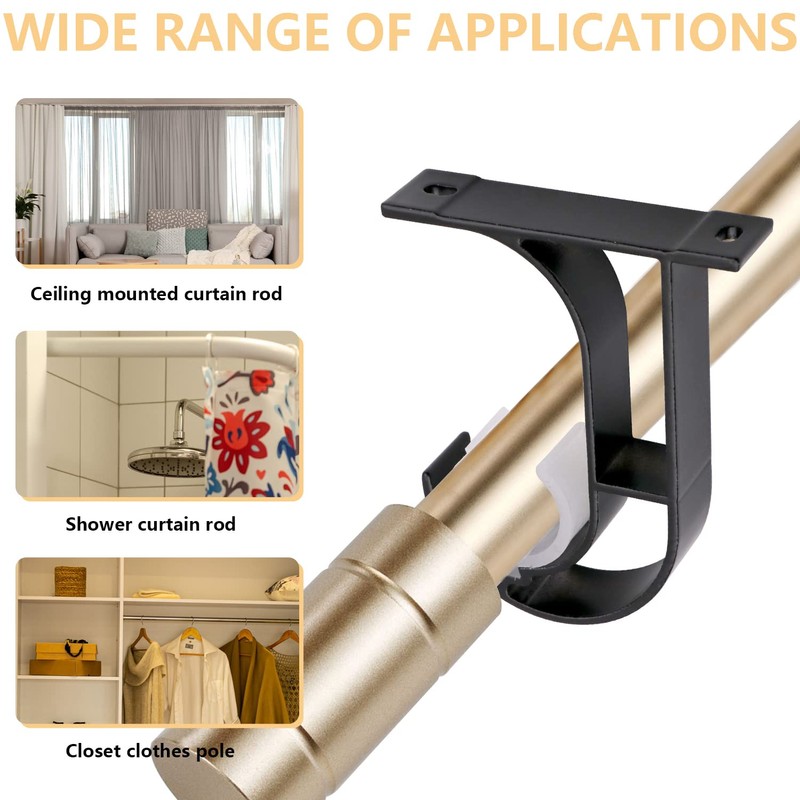 Aluminum Alloy Curtain Rod Bracket, Holder - Mounted on the