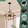 Avzkcy Black Farmhouse Chandelier Ceiling Light Fixtures, 8-Light Geometric Pendant