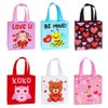 Colodeol 6PCS Valentines Tote Bags Non-Woven Valentine Bags with Handles