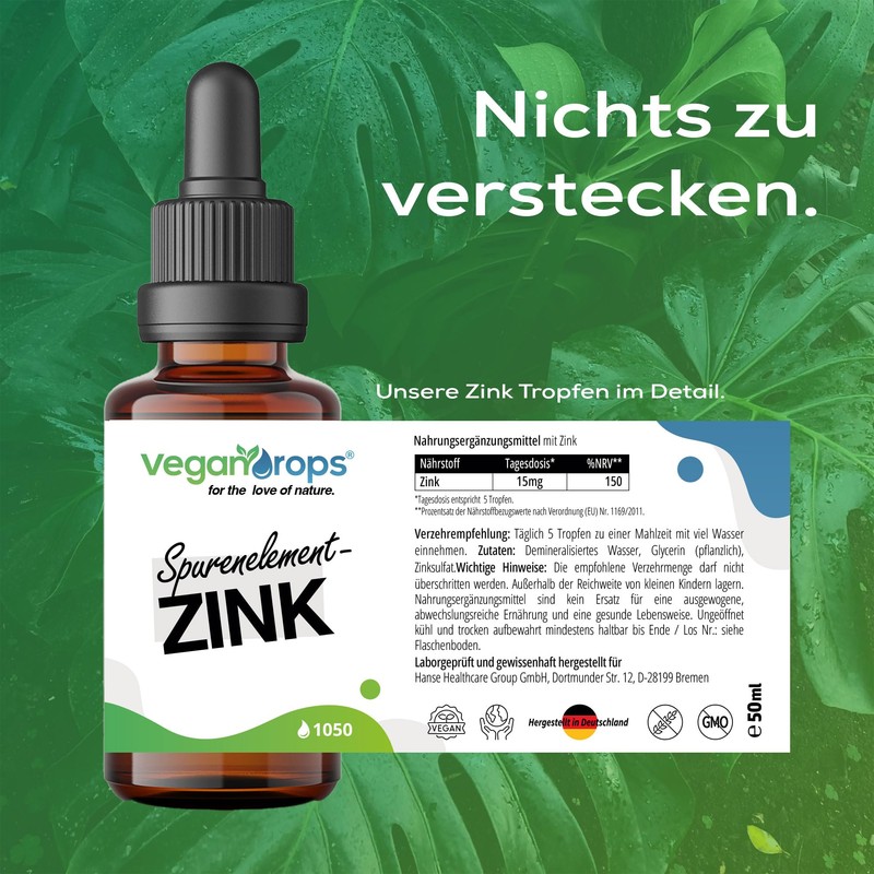 Vegan Drops - Zinc Drops - Premium: Zinc Sulphate -
