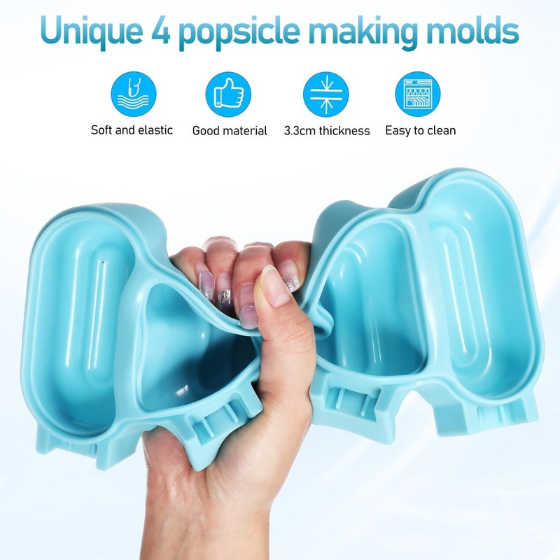 118 Silicone Ice Cream Mold Set with Lid and Stick