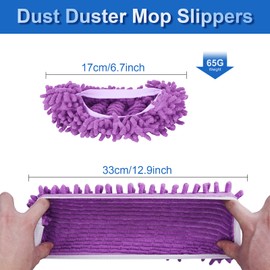 Decorniqu 5 Pairs Large Mop Slippers for Floor Cleaning Supplies 10 PCS Reusable Microfiber Mop Socks Washable Mopping Slippers