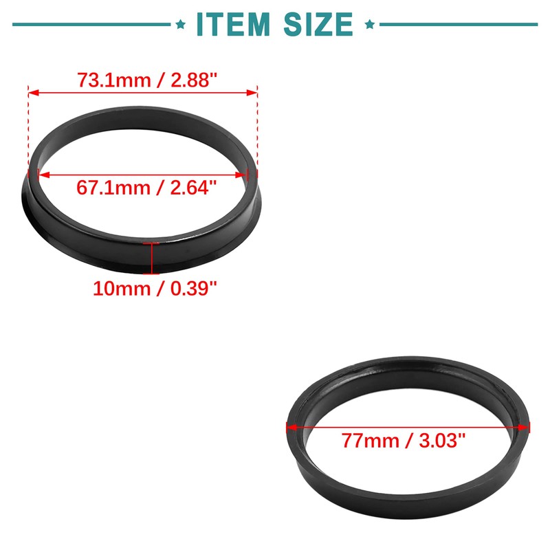 ACROPIX Hub Centering Car 73.mm -67.1mm Hub Centering Wheel Boacenter