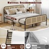 VOPEAK Rattan Bed Frame Queen Size with Headboard, Boho Bed