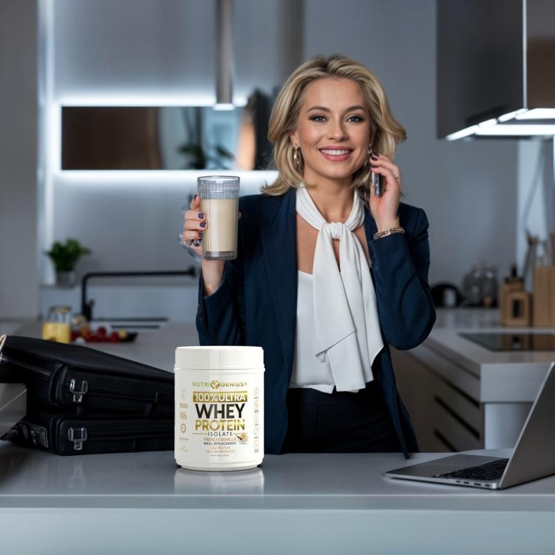 Nutrigenius + Premium Isolate Whey Protein 24g with Probiotics, Digestive