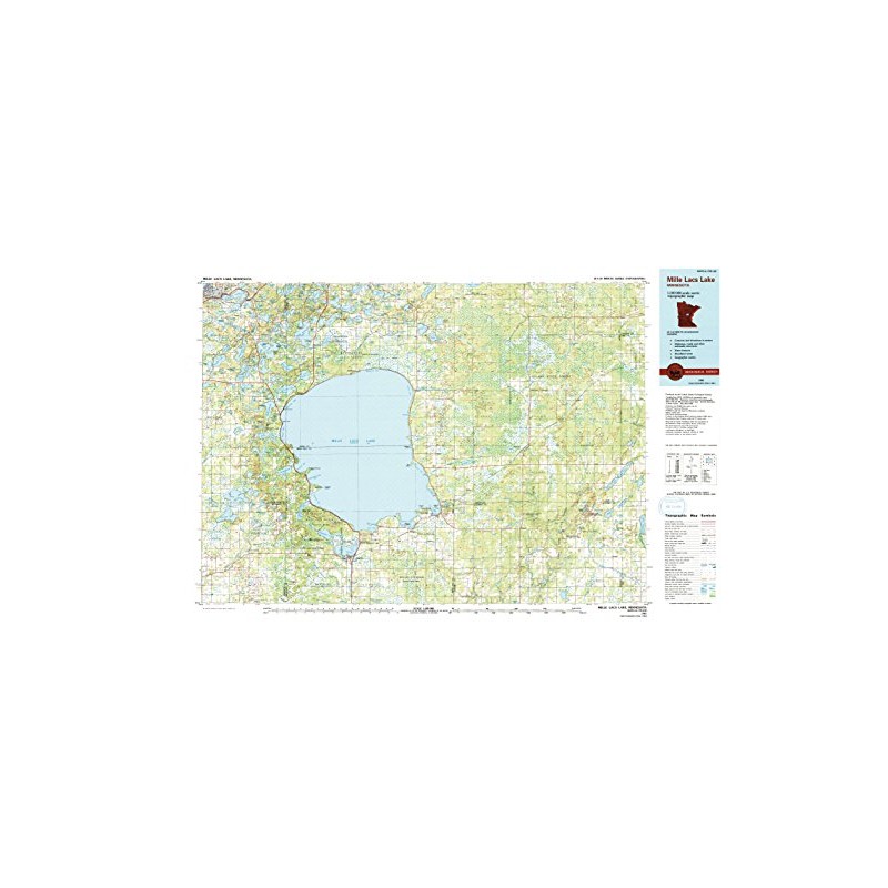 YellowMaps Mille Lacs Lake MN topo map, 1:100000 Scale, 30