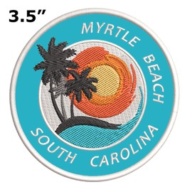 Appalachian Spirit Myrtle Beach Sunset Scene Embroidered Premium Patch DIY Iron-on or Sew-on Decorative Badge Emblem Vacation Souvenir Travel Gear Clothes Appliques
