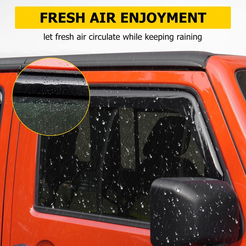 AUXMART 4Pcs Side Window Deflector Wind Rain Shade Visor Guard