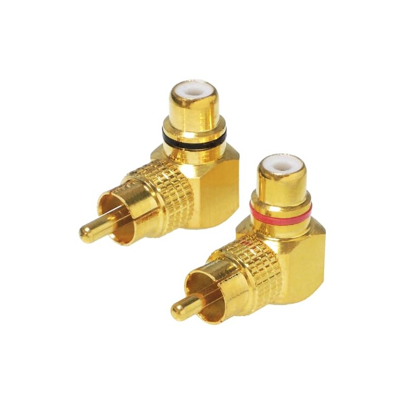 KAUMO RCA Plug Right Angle 90 Degree 90° Copper/Gold Plated