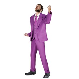 Todeeral Joker Costume Men Solid Jacket Vest Pants(Z3822VT,3XL)