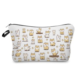 Livel lhood Cats Pasteup Makeup Bag Small Organizer Bag Toiletry Zipper Pouch Lovely Cartoon Cat Printed Cosmetic Bag Present for Cat Lovers Cat Mom Women Friends