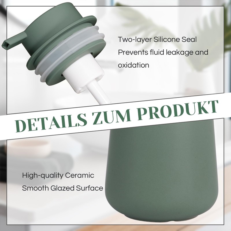 INGOFIN Ceramic Foaming Soap Dispenser - 12oz Foam Hand Soap
